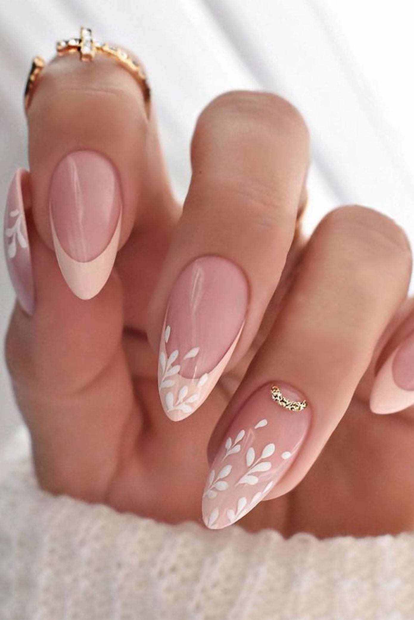 Sheer Pink Peachy Nude Gradient Floral Sheer Pink Peachy Nude Gradient Floral — Simple Wedding Nails 2027