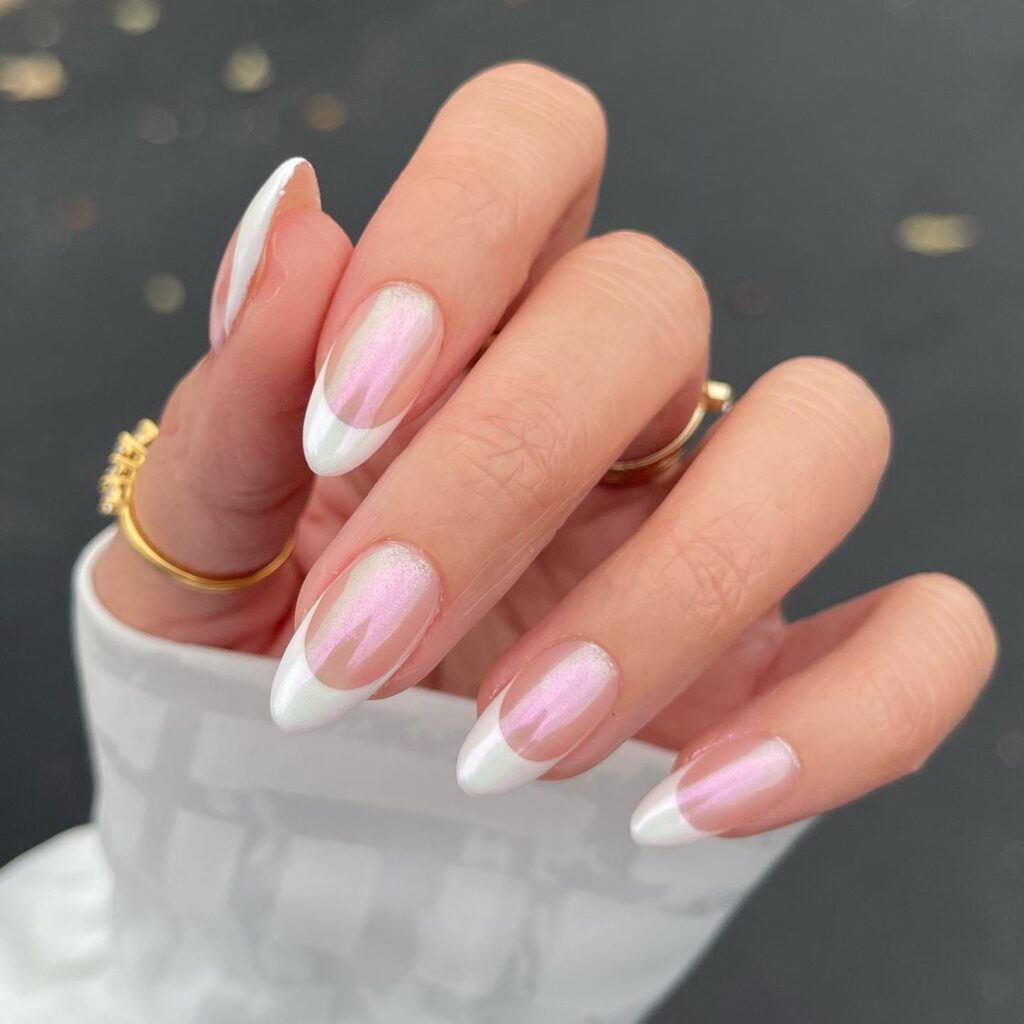 Medium Almond Pearlescent Shimmer Medium Almond Pearlescent Shimmer — Simple Graduation Nails 2027