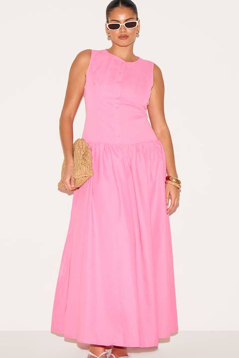 Bright Pink Midi Dress for Vibrant Cancun Days — Cancun Outfits 2027