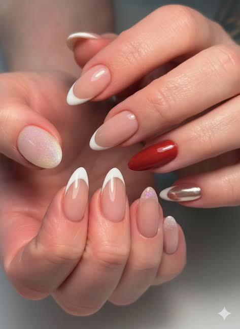 Mixed Accent French Tip Nails Mixed Accent French Tip Nails — Fall French Tip Nails 2026