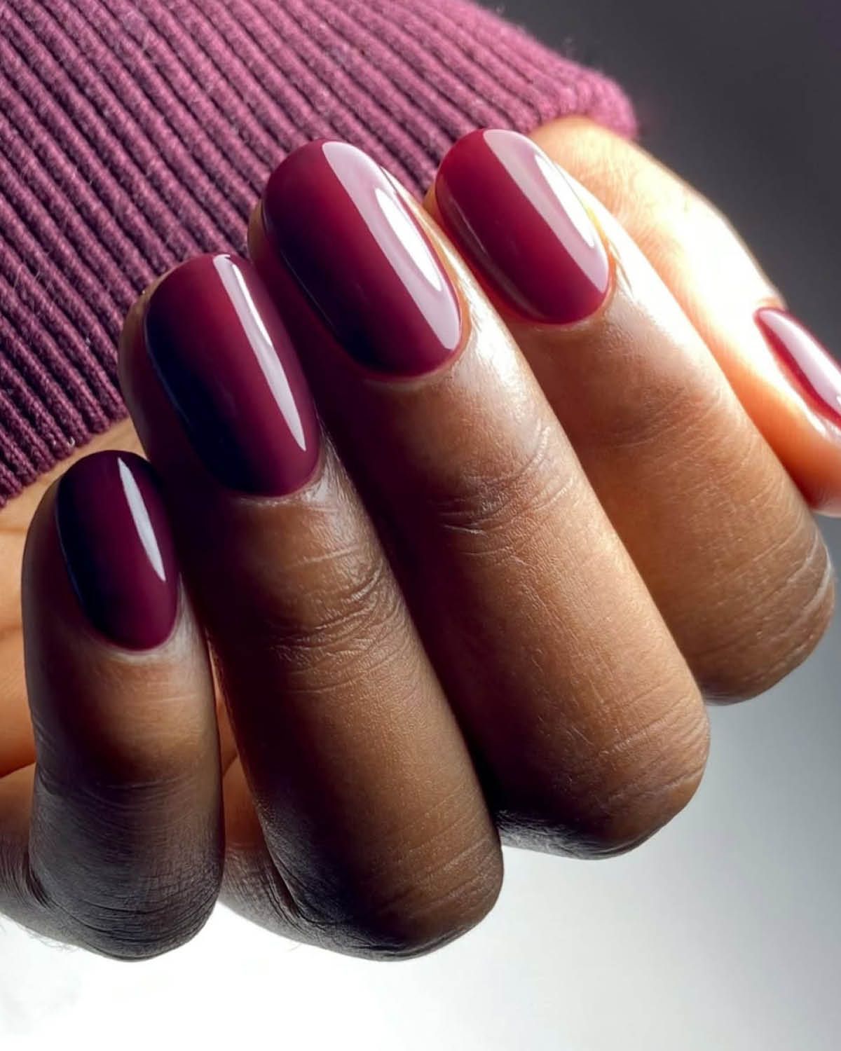 Deep Rich Plum Glossy Short Oval Nails Deep Rich Plum Glossy Short Oval Nails — Plum Nails 2027