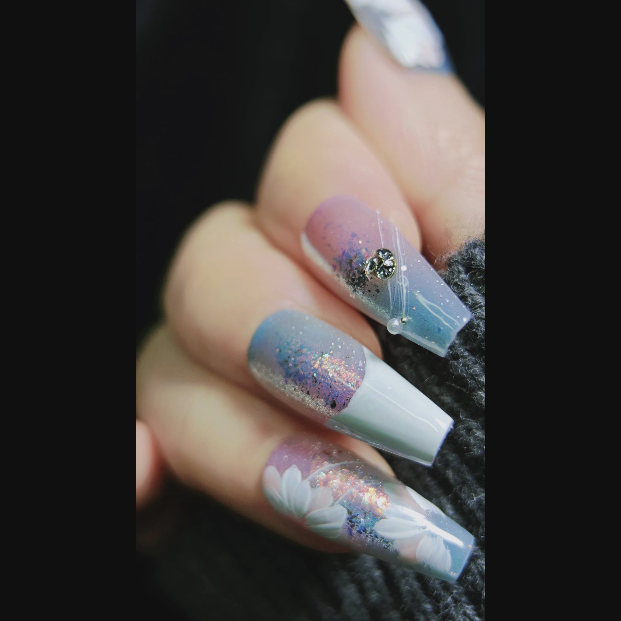 3D Glitter Gradient Butterfly Nails 3D Glitter Gradient Butterfly Nails — Long Butterfly Coffin Nails 2027