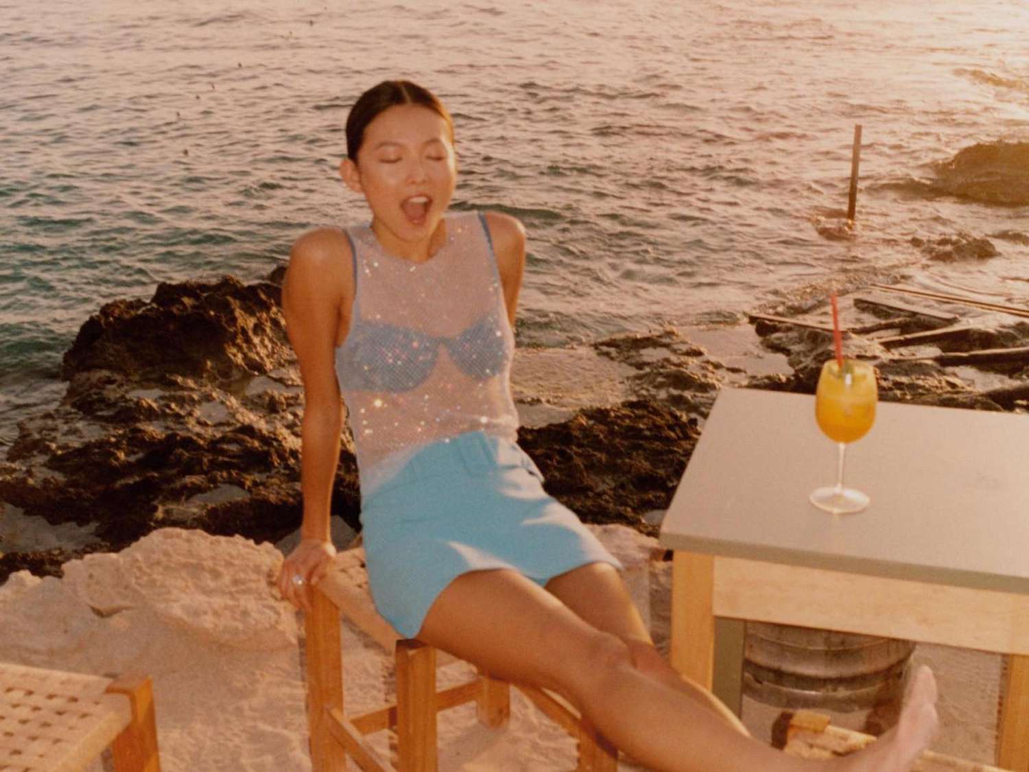 Sparkly Sheer Tank Top for Vacation Sparkly Sheer Tank Top for Vacation — Sheer Top Outfits 2027