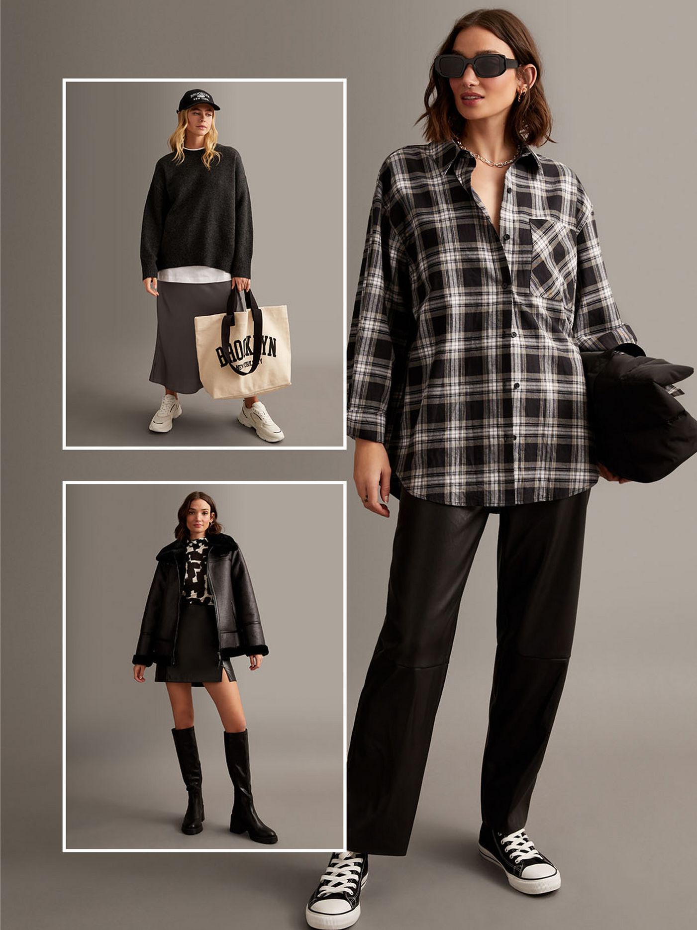 Relaxed Oversized Sweater with A-Line Skirt Relaxed Oversized Sweater with A-Line Skirt — Downtown Girl Outfits 2027