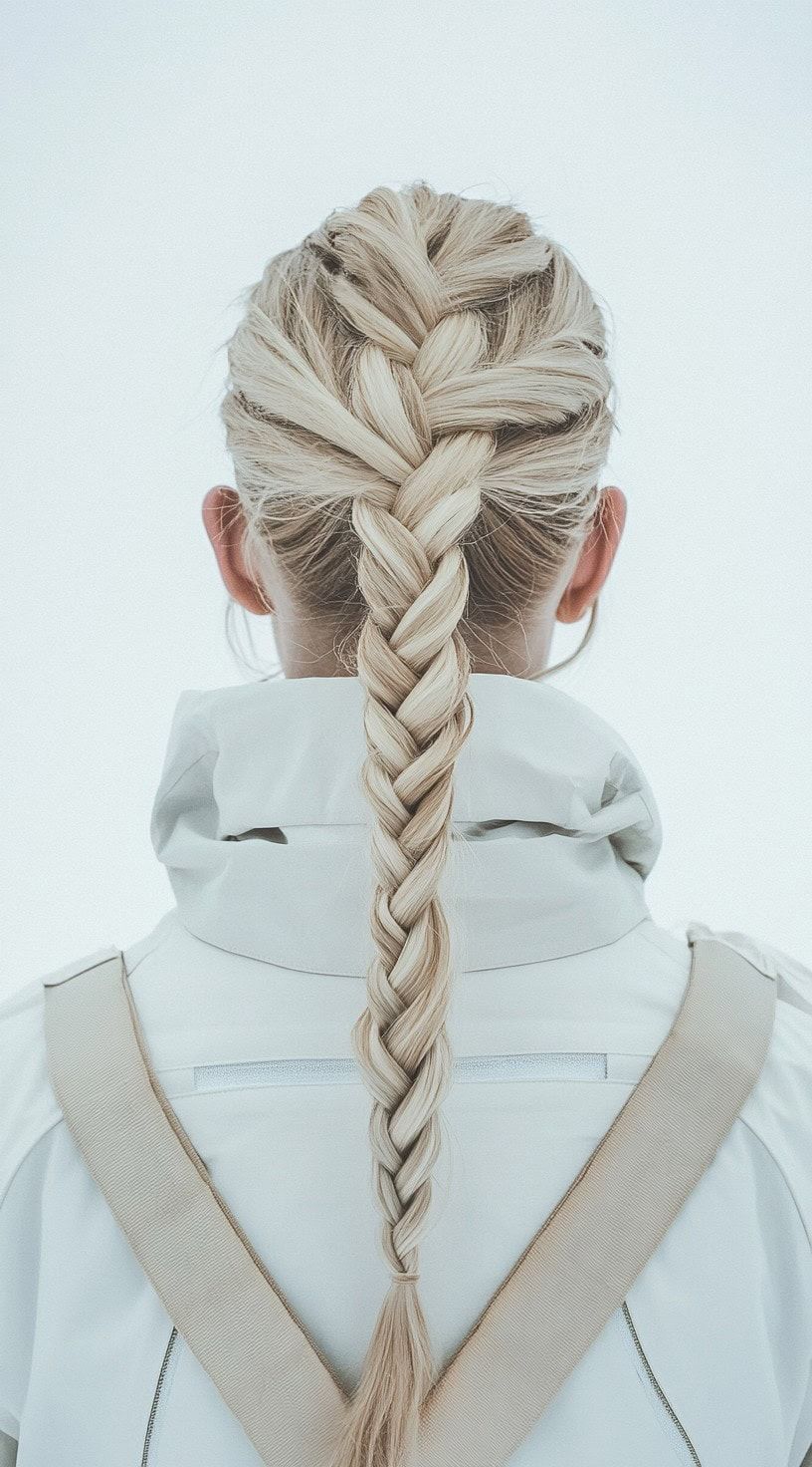 Detailed Ash Blonde Fishtail Braid Detailed Ash Blonde Fishtail Braid — Ski Hairstyles 2027