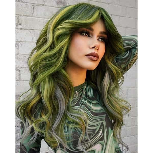 Mid-Back Visual Idea — Green and Blonde Hair 2027