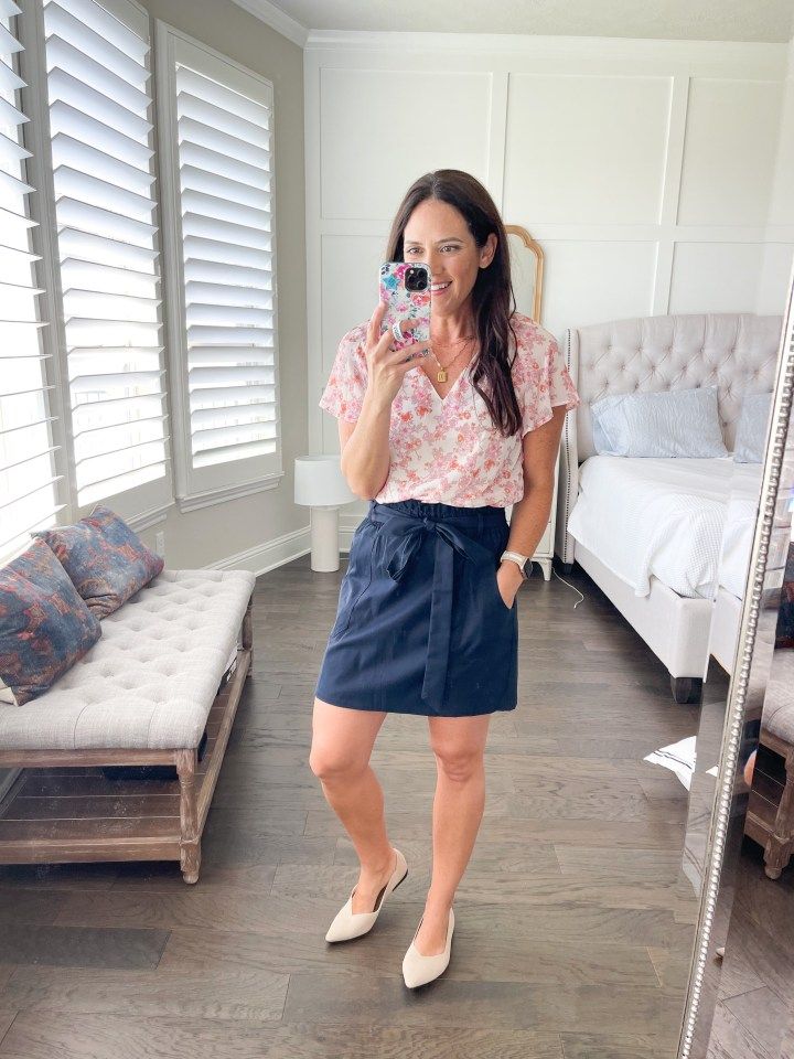 Floral Blouse and Paperbag Skirt for Feminine Polish Floral Blouse and Paperbag Skirt for Feminine Polish — Meet the Teacher Outfits 2027