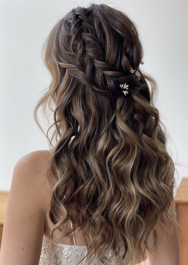 Braided Top With Caramel Waves Braided Top With Caramel Waves — Half Up Half Down 2027
