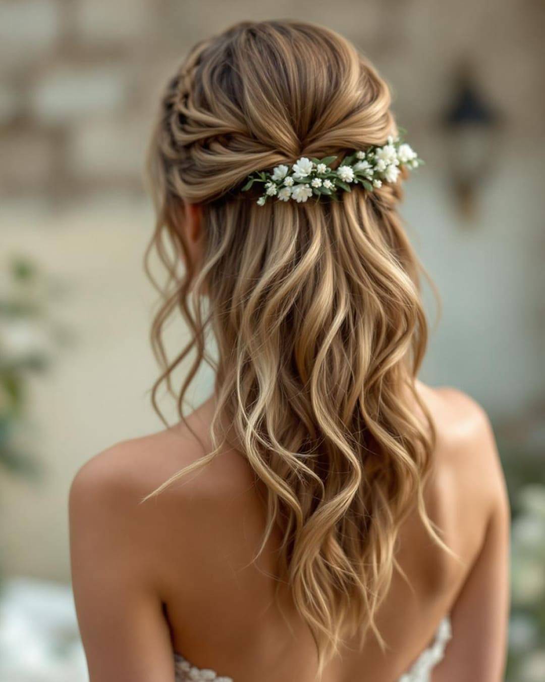 Dark Blonde Braided Updo with Waves Dark Blonde Braided Updo with Waves — Hairstyles 2027 for Medium Hair