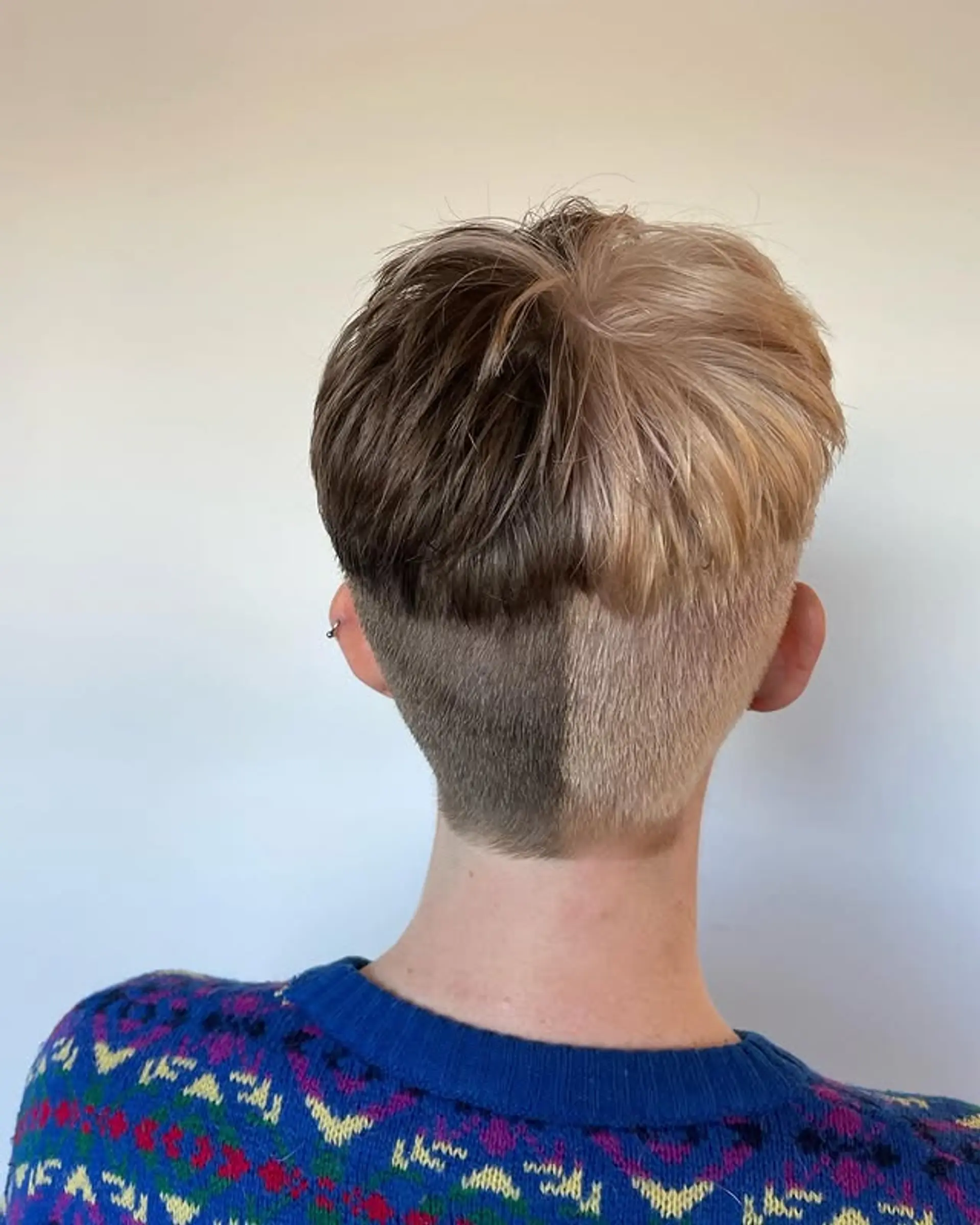 Two-Tone Dark Brown And Blonde Visual Idea — Bold Pixie 2027