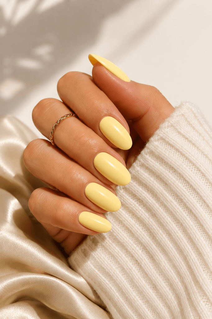 Vibrant Yellow Oval Nails Vibrant Yellow Oval Nails — Summer Almond Nails 2027