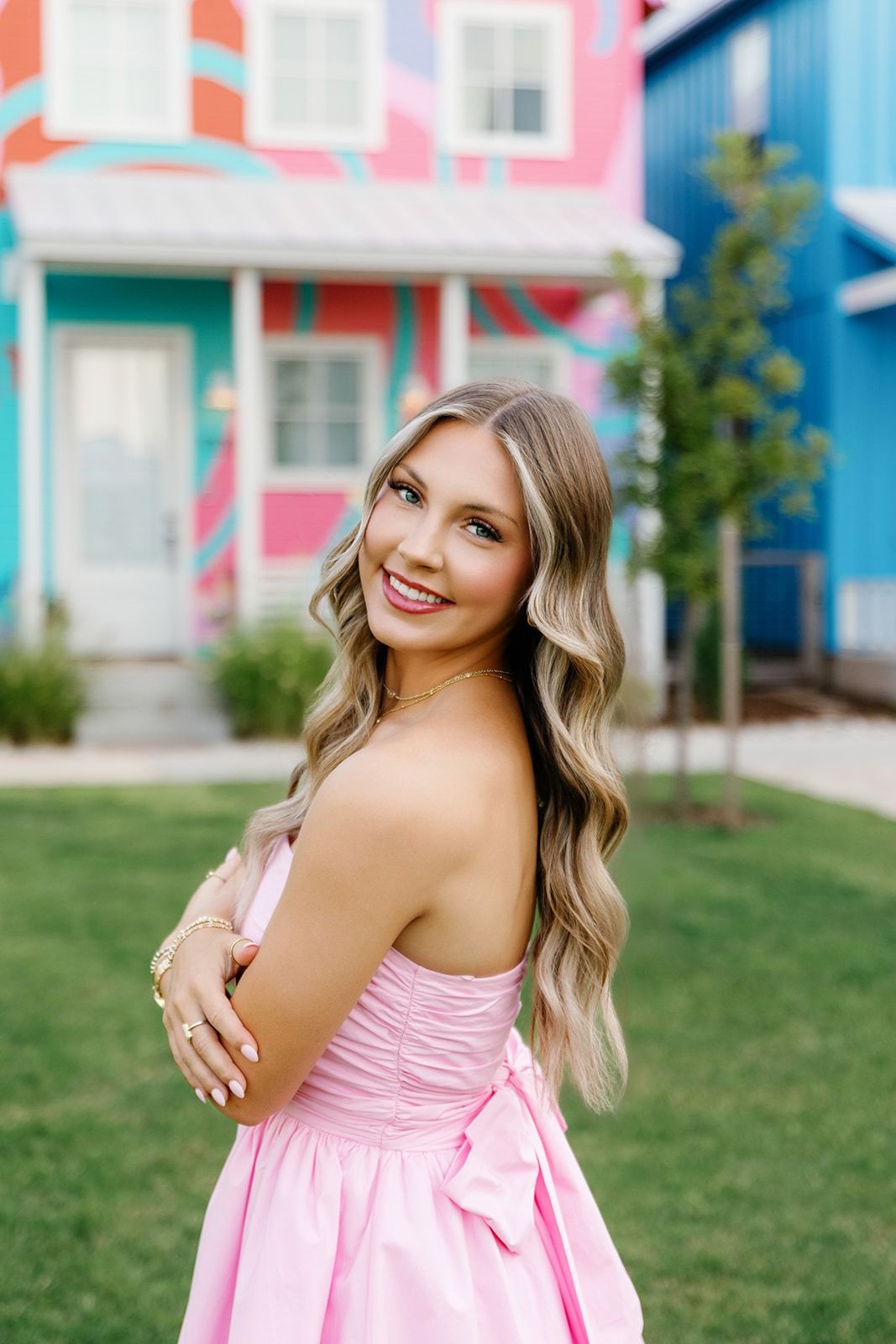 Glamorous Pink: Ruched Strapless Mini Dress Glamorous Pink: Ruched Strapless Mini Dress — Senior Photo Outfits 2027