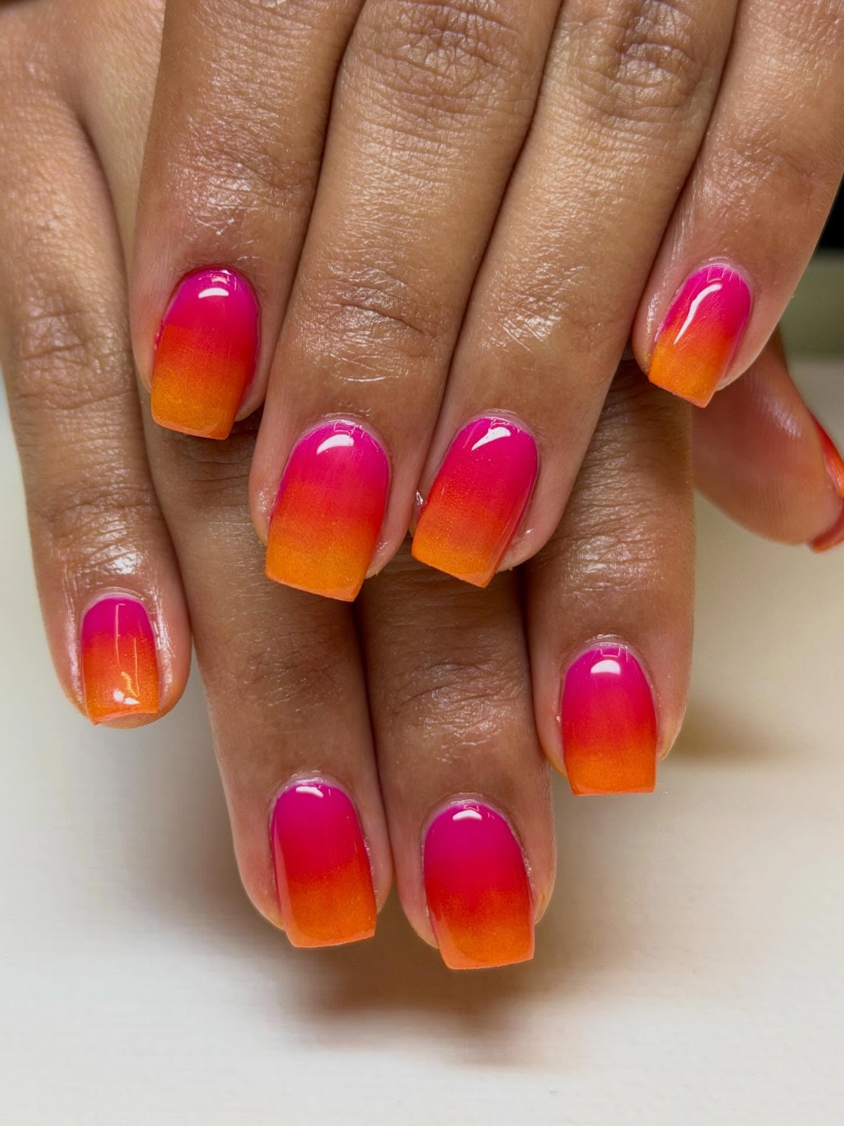 Ombre Gradient Visual Idea Ombre Gradient Visual Idea — Pink and Orange Sunset Nails 2027