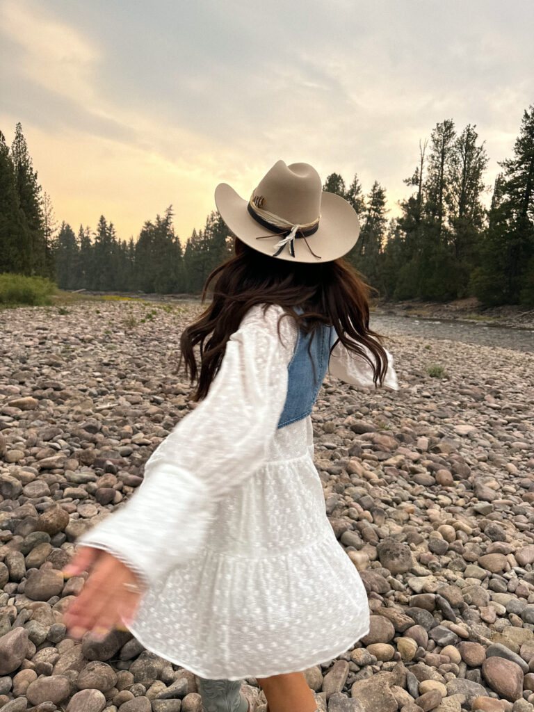 Tiered Eyelet Dress with Denim Vest for a Farm Chic Look Tiered Eyelet Dress with Denim Vest for a Farm Chic Look — Farm Outfits 2027