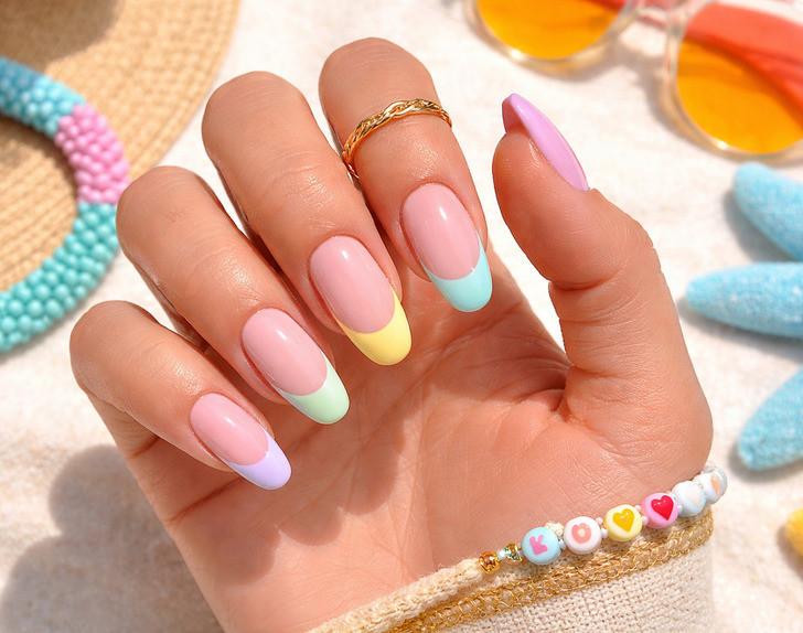 Pastel French Tips On All Nails Visual Idea Pastel French Tips On All Nails Visual Idea — Summer Nails 2027