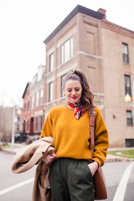 Earthy Tones: Mustard Sweatshirt with Olive Pants Earthy Tones: Mustard Sweatshirt with Olive Pants — Sweatshirt Outfits 2027