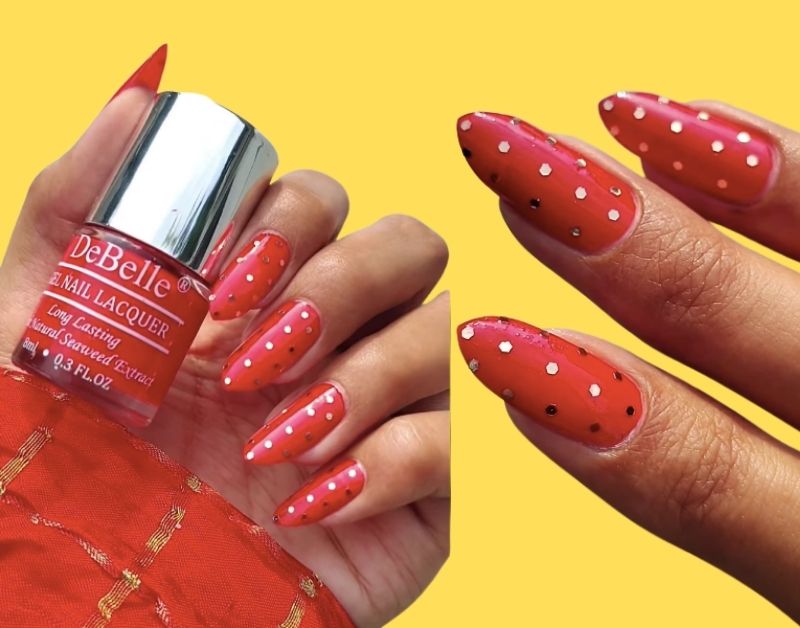Nude Deep Red Pearl Cuticle Nails Nude Deep Red Pearl Cuticle Nails — Medium Length Winter Nails 2027