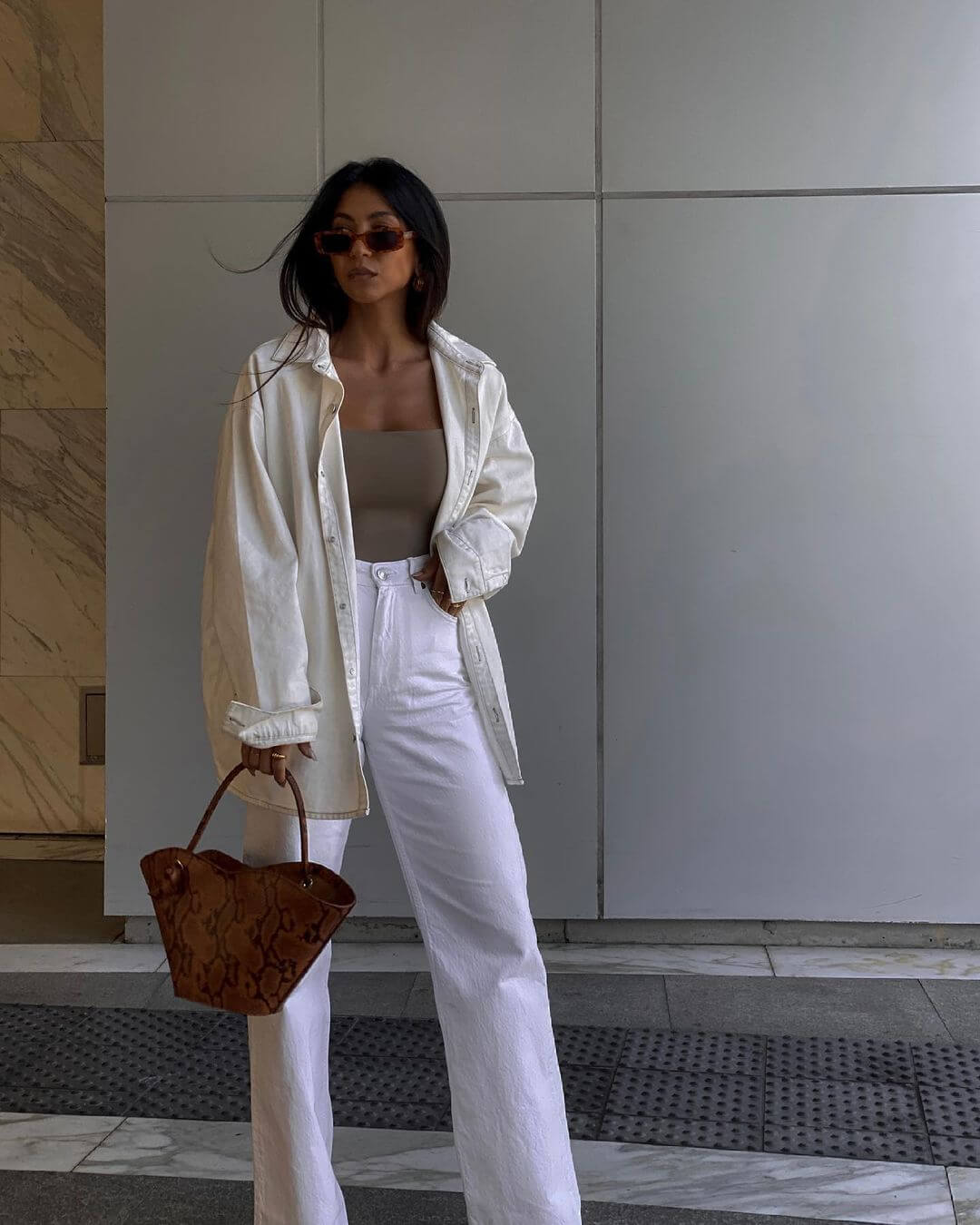 Monochromatic White Shacket with Wide-Leg Trousers — Shacket Outfits 2027