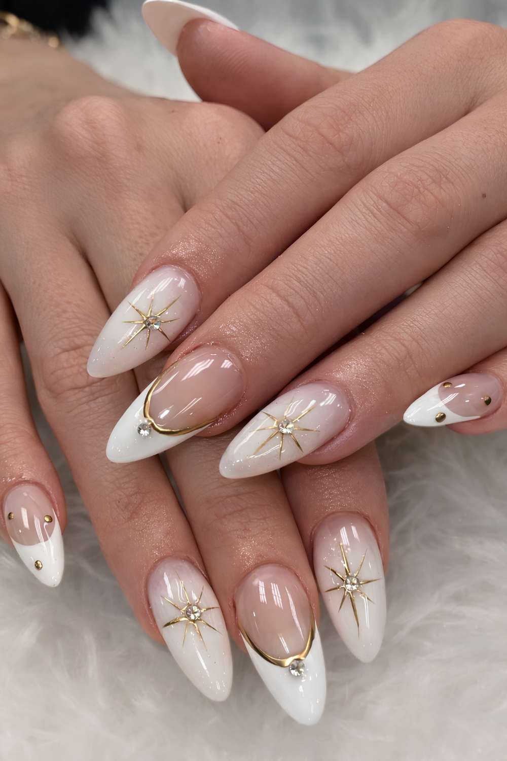 Long Stiletto White Lace-Like Designs Long Stiletto White Lace-Like Designs — Winter White Nails 2027