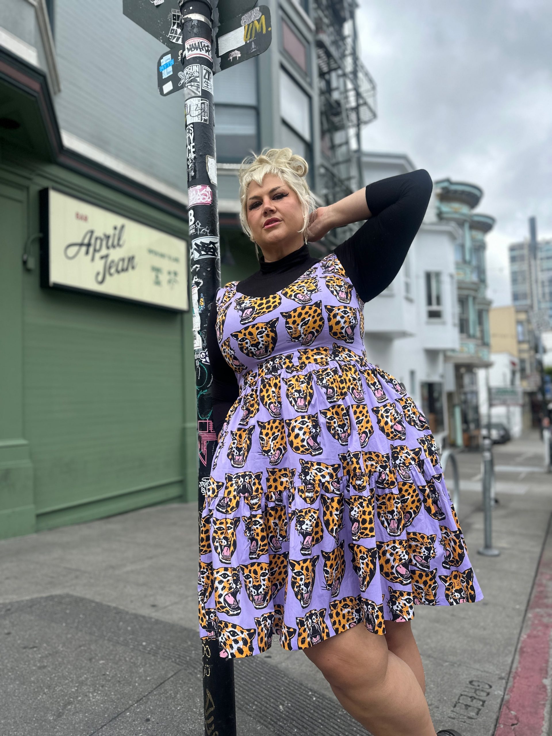 Purple Cheetah Print Dress with Layered Top Purple Cheetah Print Dress with Layered Top — Cowgirl Dress 2027