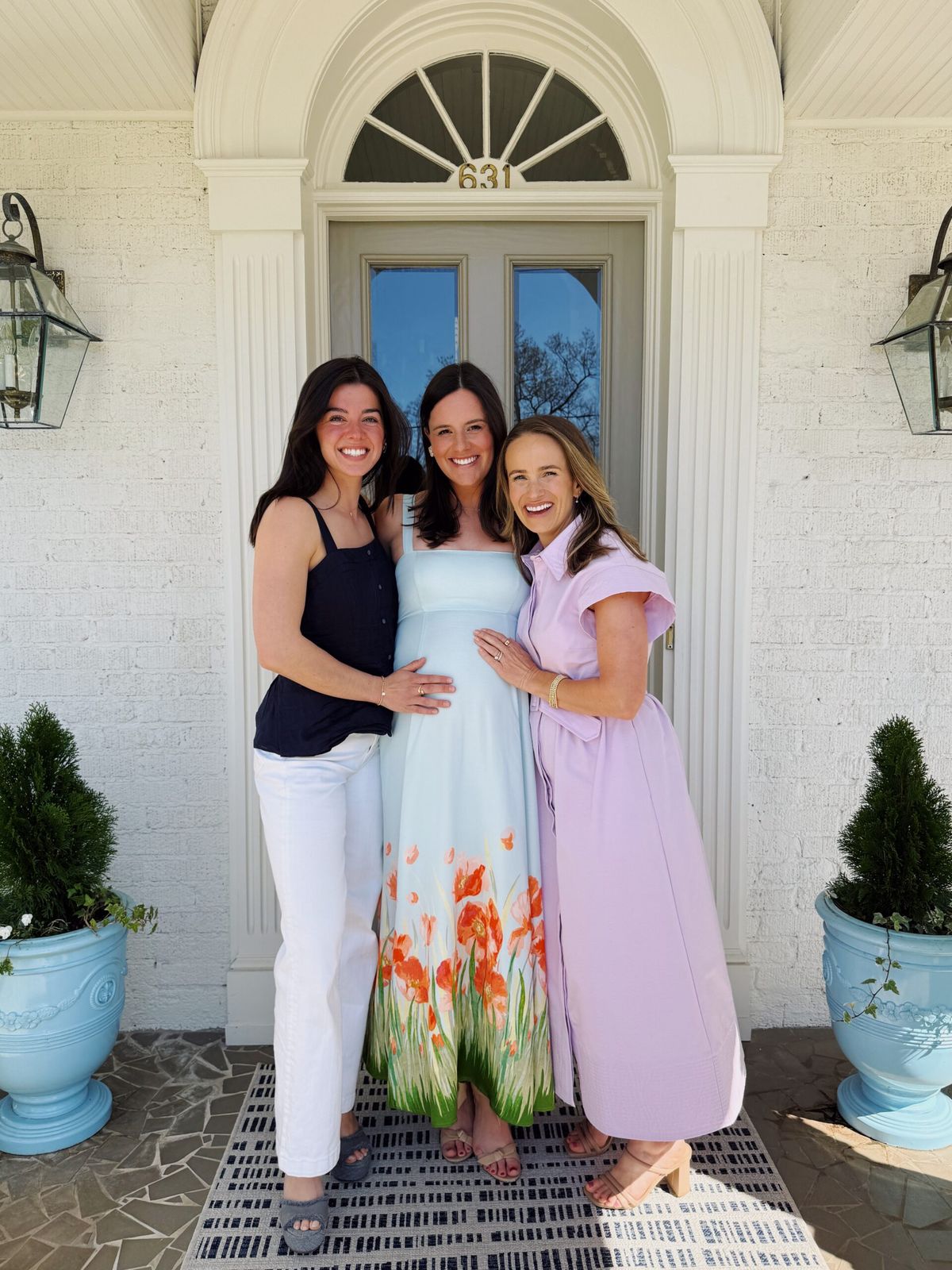 Baby Shower Light Blue Floral Print Maxi Dress for a Shower Baby Shower Light Blue Floral Print Maxi Dress for a Shower — Baby Shower Dress 2027 for Guest