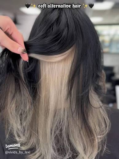 Black Lob With Blonde Peek-a-Boo — Alt Hairstyles 2027