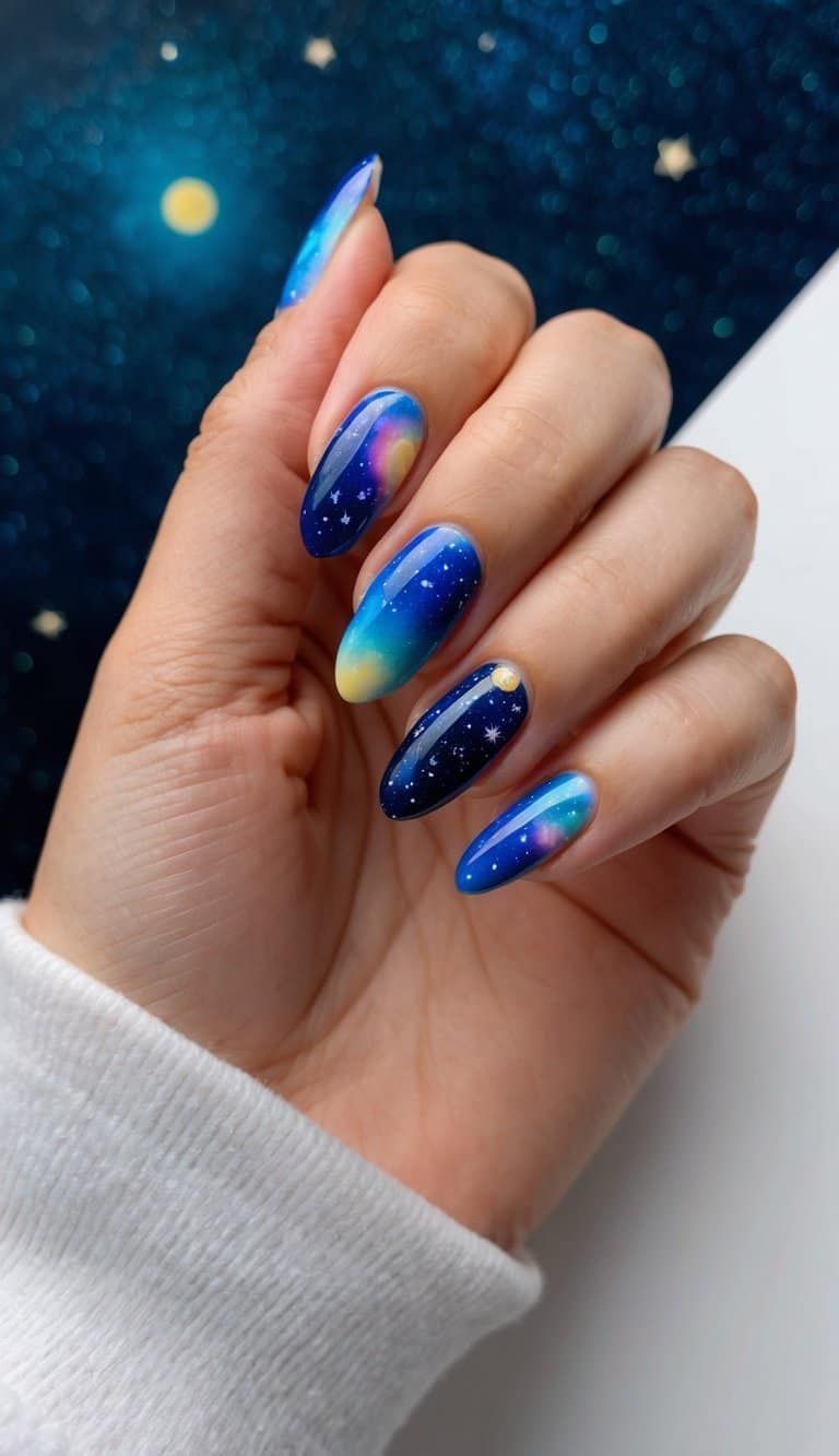 Celestial Space Visual Idea — Moon and Stars Nails 2027