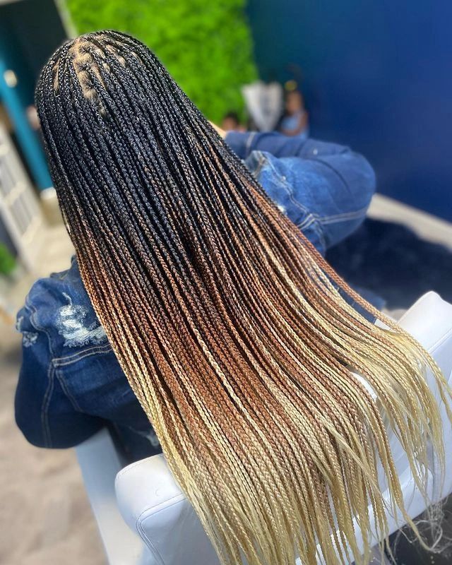 Sleek Mid-Back Ombre Knotless Braids — Ombre Knotless Braids 2027
