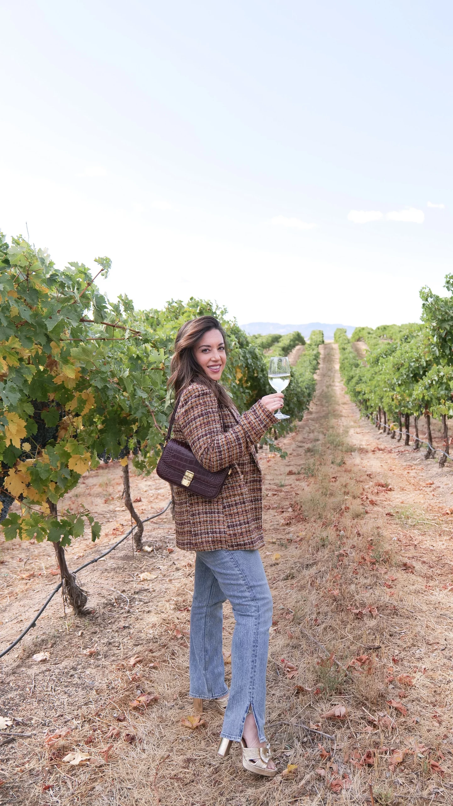 Sophisticated Tweed Blazer with Denim for a Wine Tasting Sip and See — Sip and See Outfits 2027