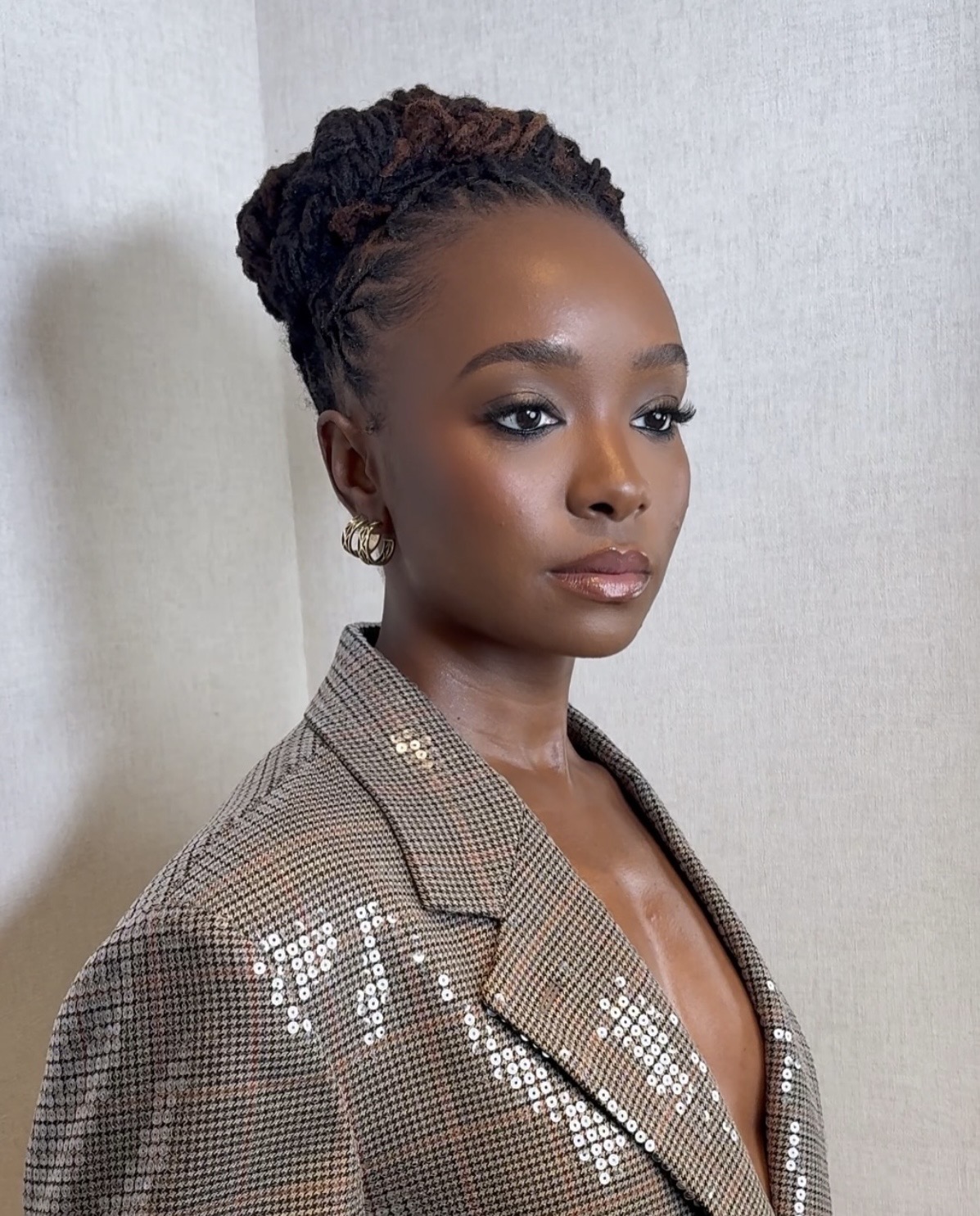 Elegant Updo With Braided Face Frame Elegant Updo With Braided Face Frame — Summer Locs Styles 2027