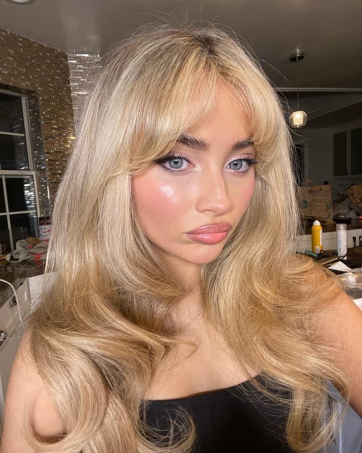 Voluminous Curtain Bangs on Blonde Voluminous Curtain Bangs on Blonde — Bangs Trends 2027