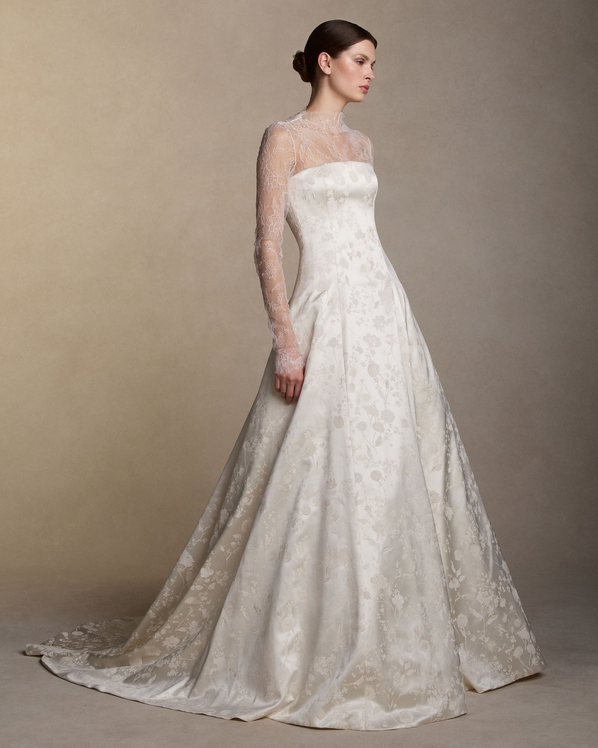 Illusion Neckline: Long-Sleeved Lace Top with Ballgown — Wedding Dress Trends 2027