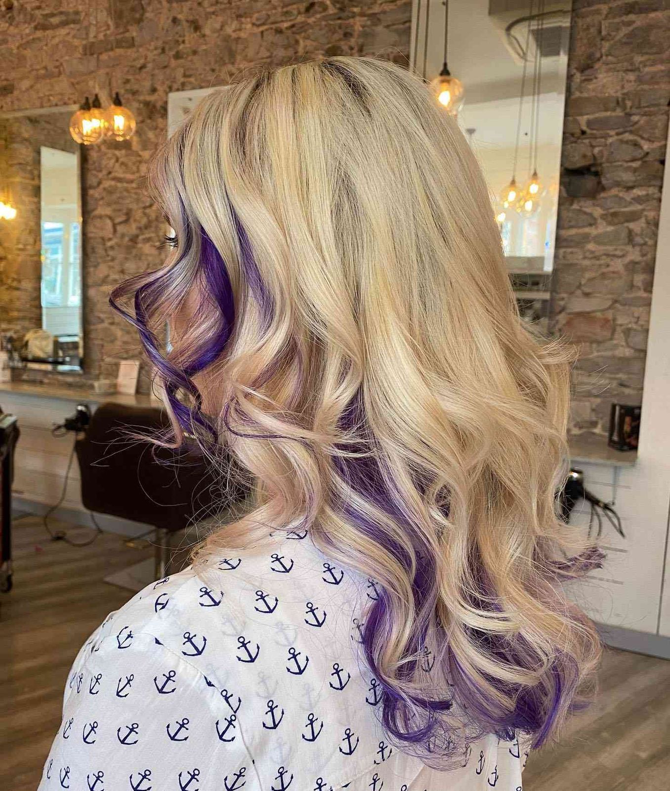 Blonde with Striking Purple Streaks Blonde with Striking Purple Streaks — Blonde 2027 with Purple Hair