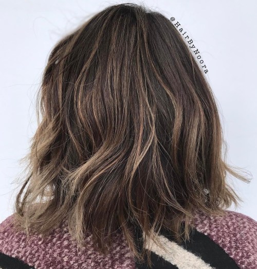 Layers Subtle Caramel on Dark Brown Collarbone Layers Subtle Caramel on Dark Brown Collarbone — Highlights on Brown Hair 2027