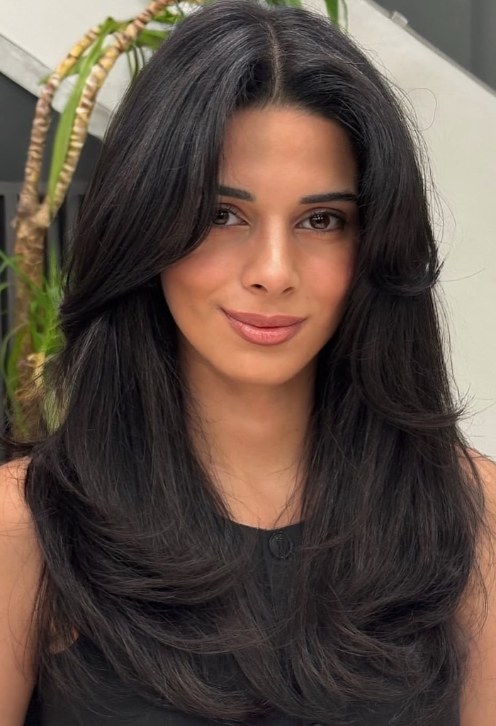 Dark Brunette Curtain Bangs Dark Brunette Curtain Bangs — Black Bangs 2027