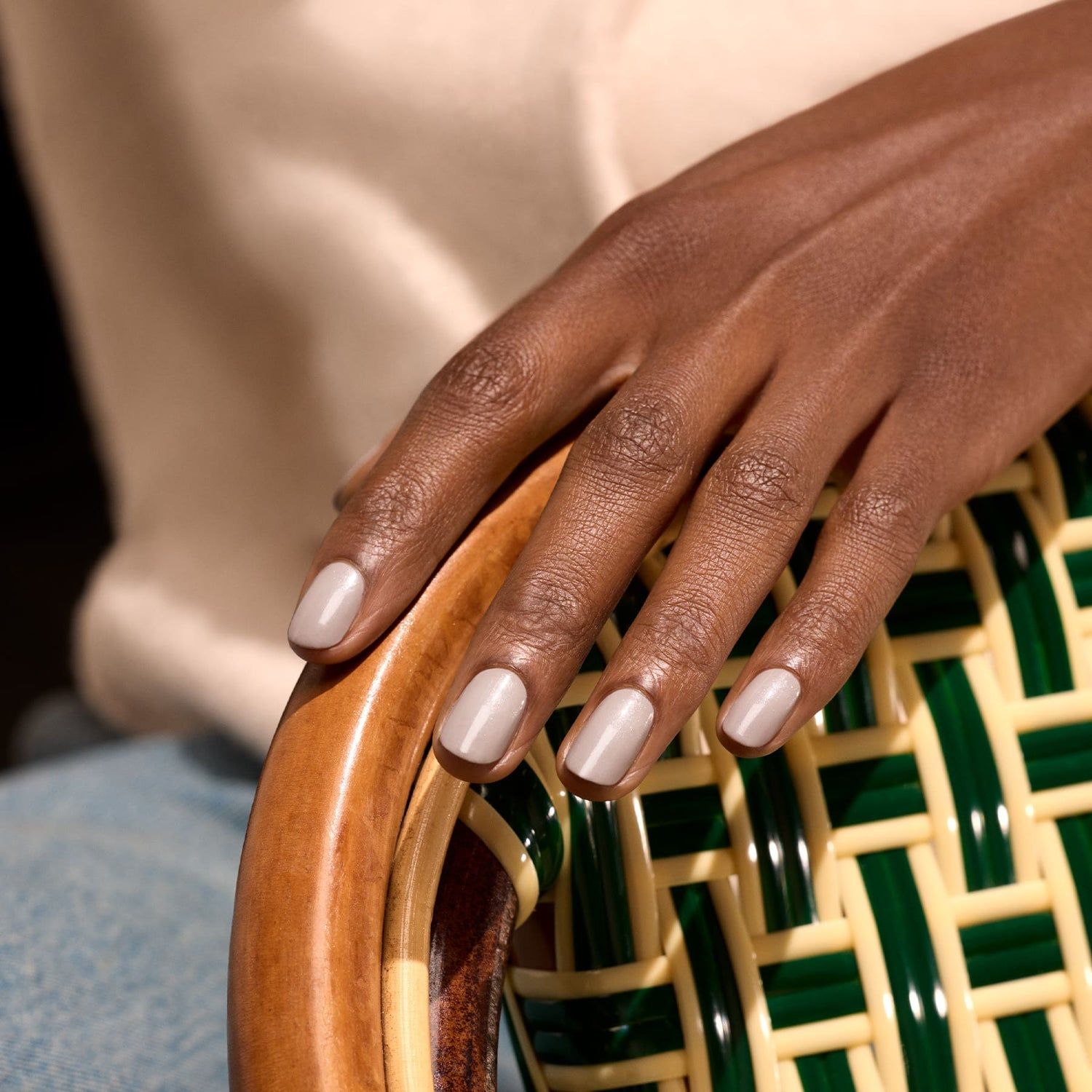 Pearly Grey Warm Undertone Nails — Pastel Nails 2027 for Dark Skin