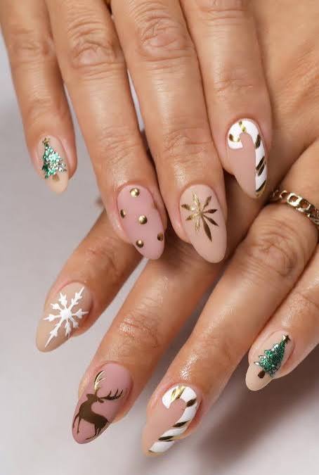 Nude Beige Subtle Christmas Almond Nails Nude Beige Subtle Christmas Almond Nails — Neutral Christmas Nails 2026