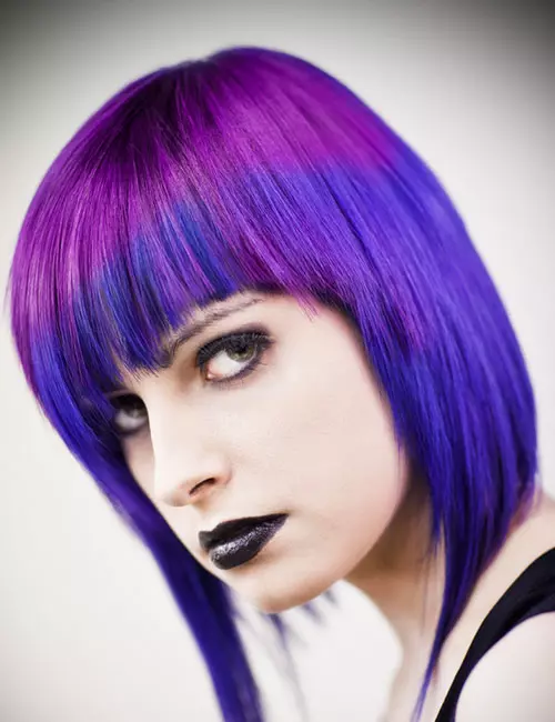 Plum And Blue Color Block Bob Plum And Blue Color Block Bob — Plum Hair 2027