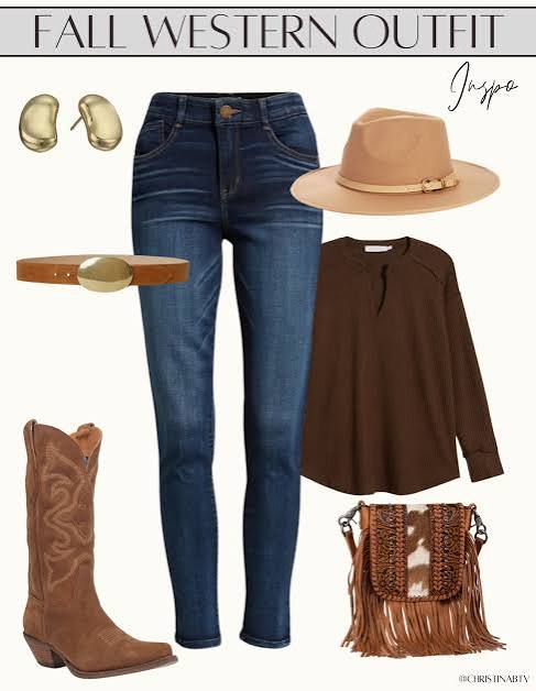 Textured Knit Top and Fringed Bag for Modern Western Appeal — Winter Western Outfits 2027