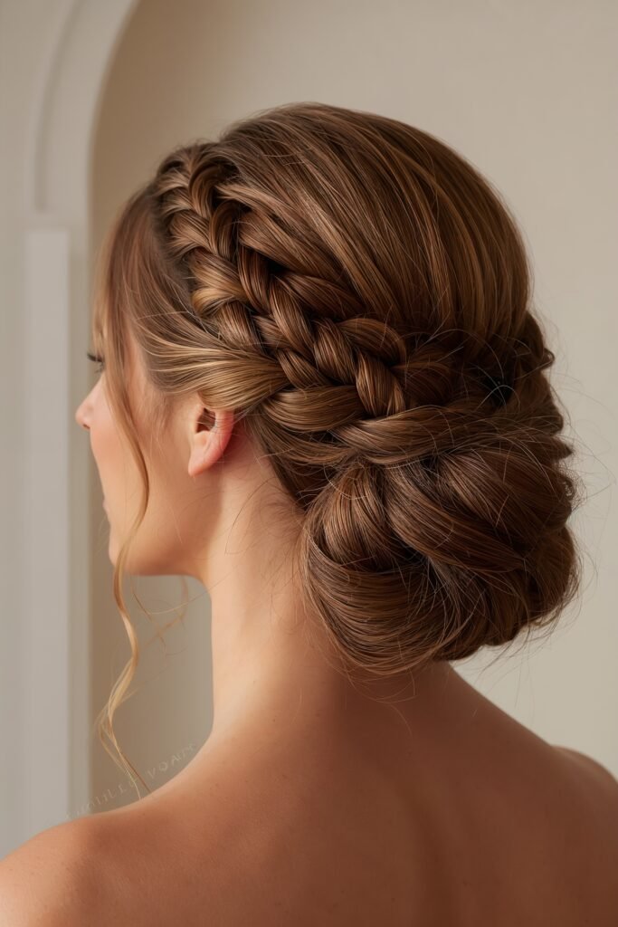 Elegant Braided Updo with Thick Braid Elegant Braided Updo with Thick Braid — Prom Hairstyles Braids 2027