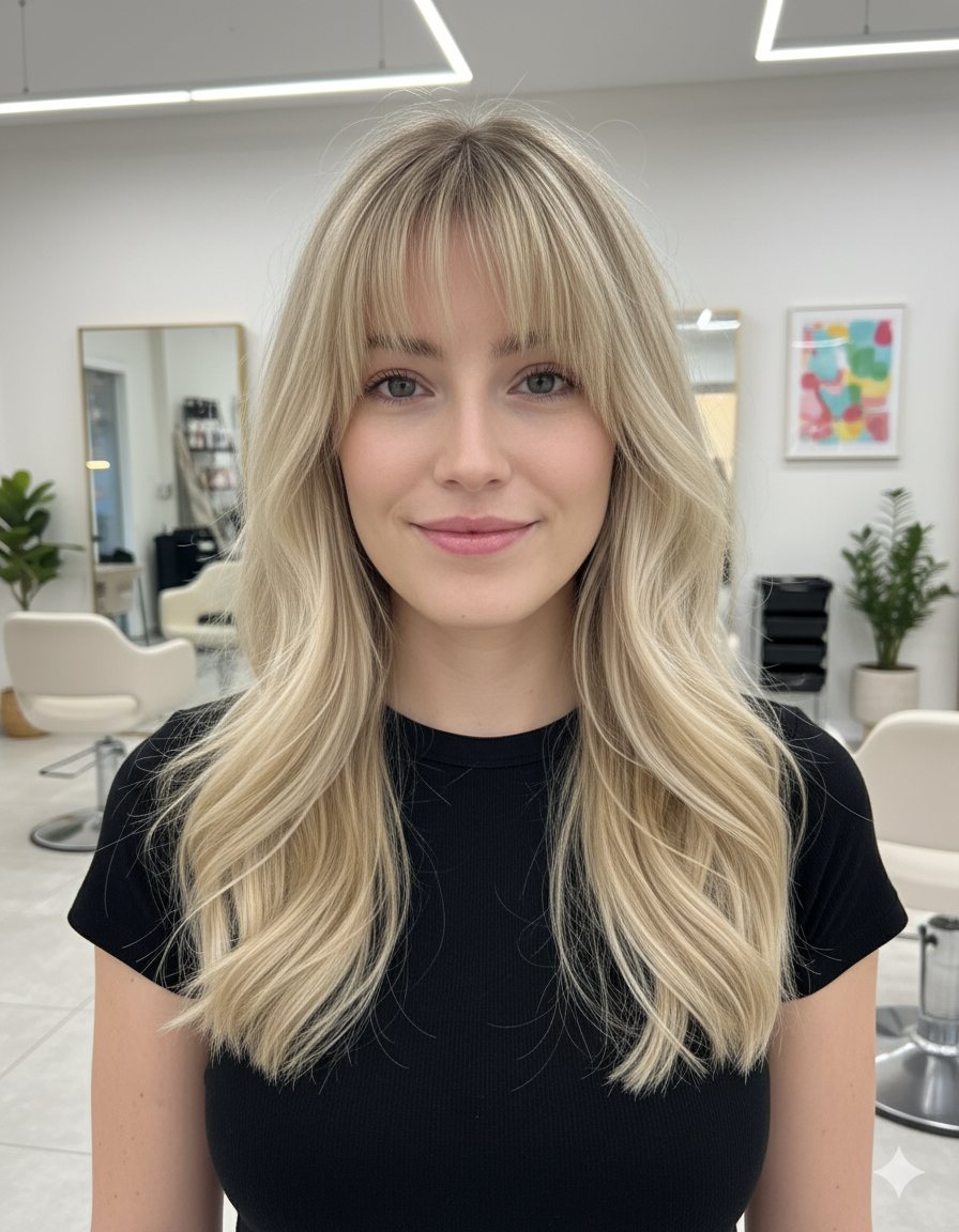 Long Soft Blonde Layers With Wispy Bangs Long Soft Blonde Layers With Wispy Bangs — Soft Bangs 2027