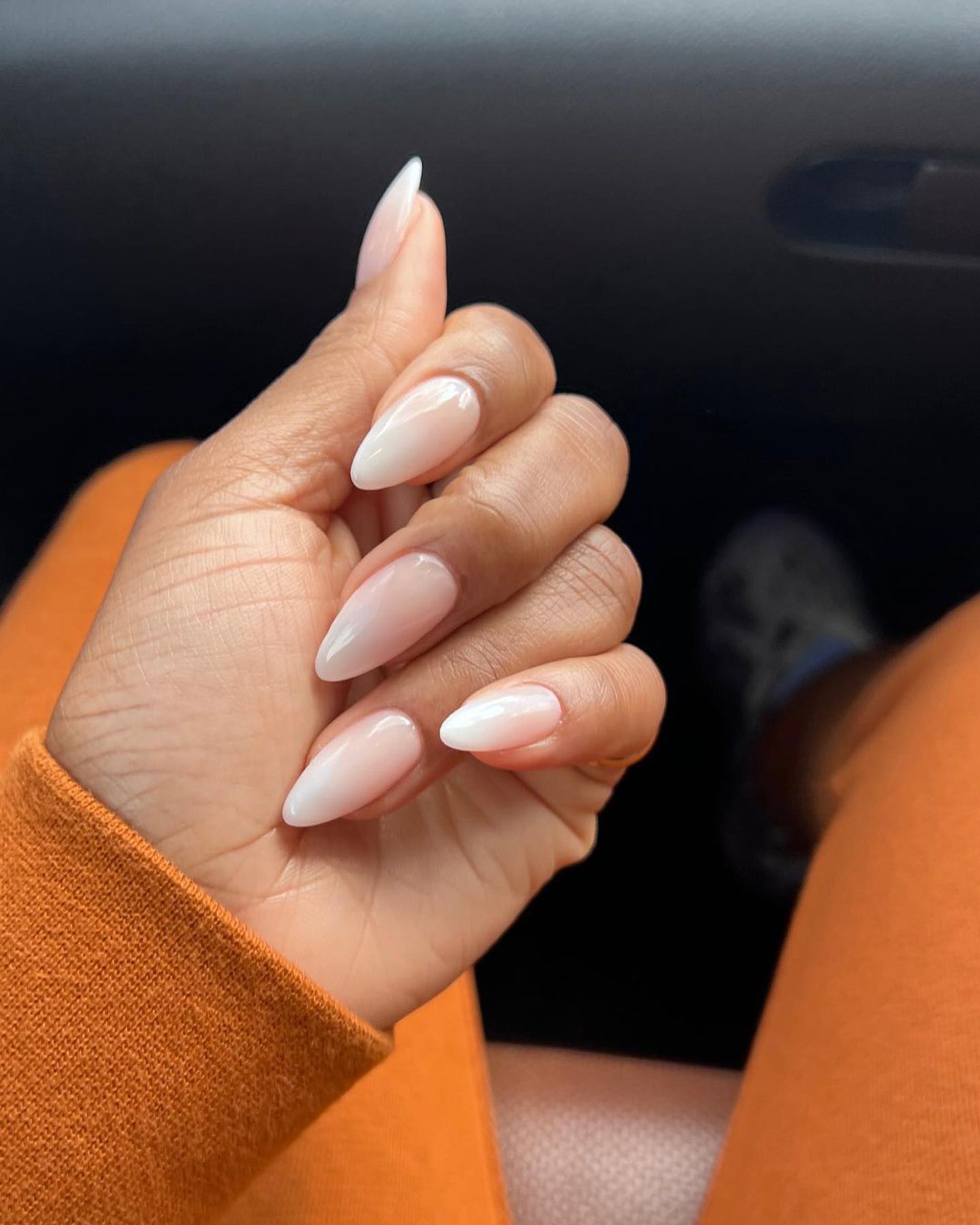 Medium Almond French Fade Medium Almond French Fade — White French Tip Nails 2027