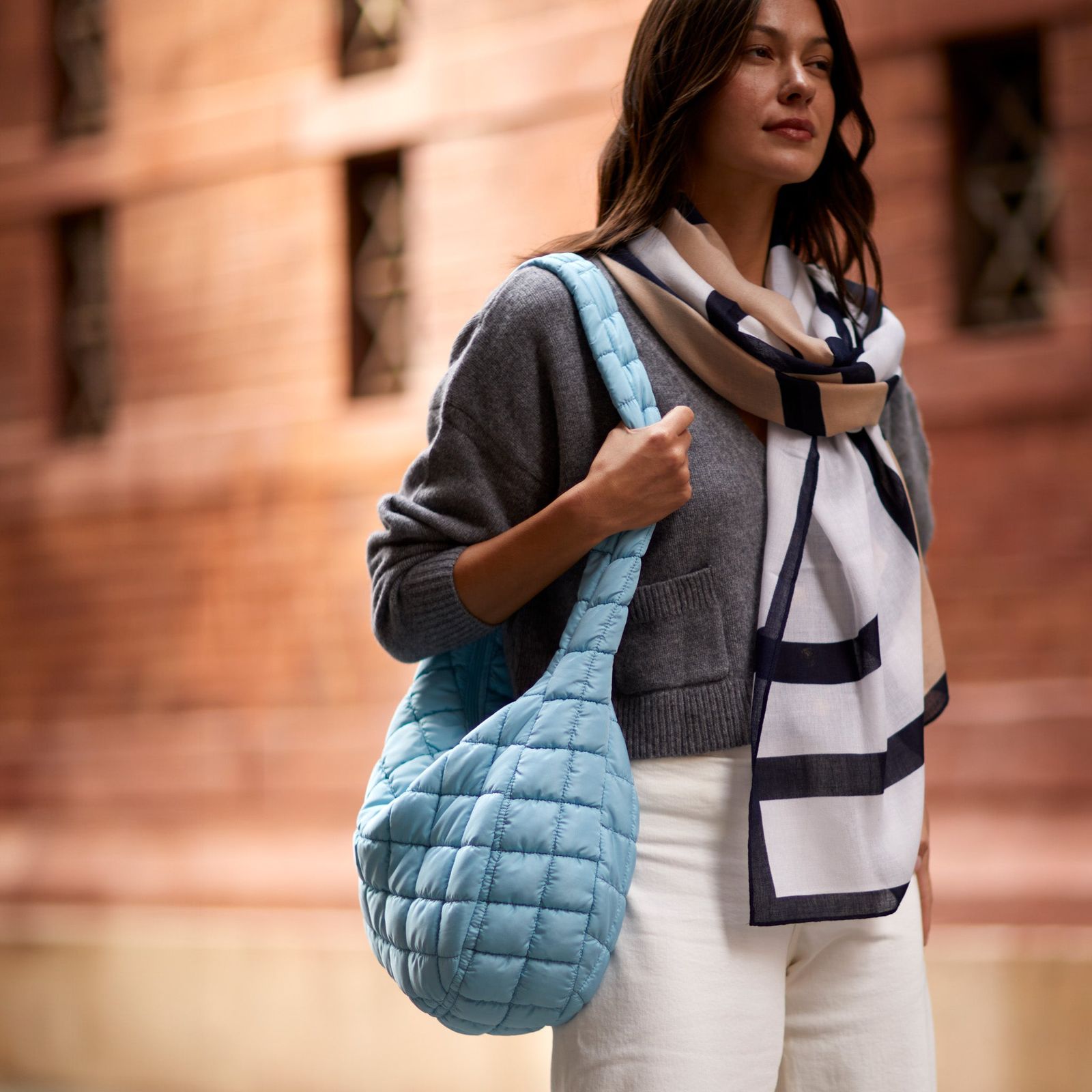 Playful Pink Puffer Jacket and Crossbody Bag — Puffer Bag Outfits 2027