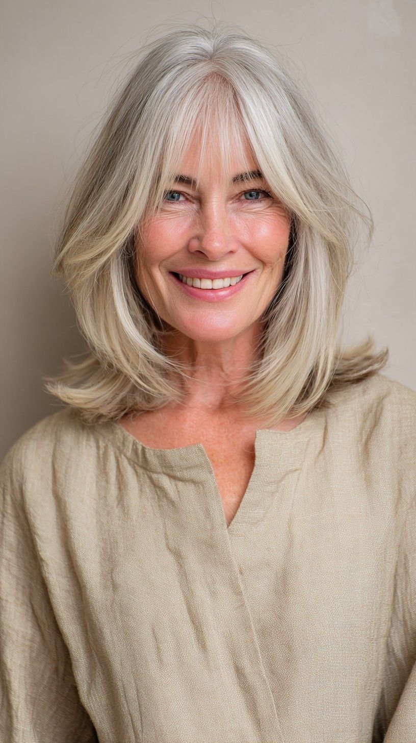 Grey Hair With Curtain Bangs Grey Hair With Curtain Bangs — Bangs 2027 for Women Over 50