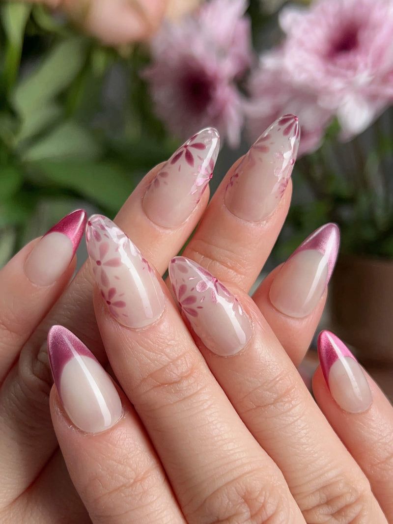 Floral And Branch Motifs On Accent Nails Visual Idea Floral And Branch Motifs On Accent Nails Visual Idea — Long Floral Nails 2027