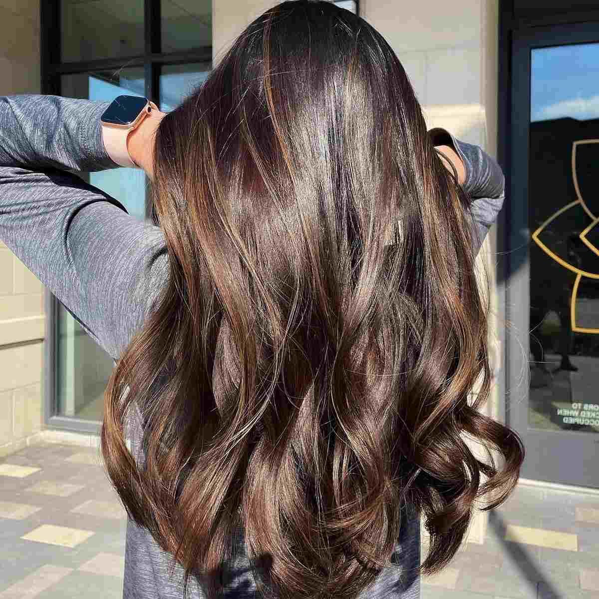 Loose Waves Visual Idea — Balayage on Dark Brown Hair 2027