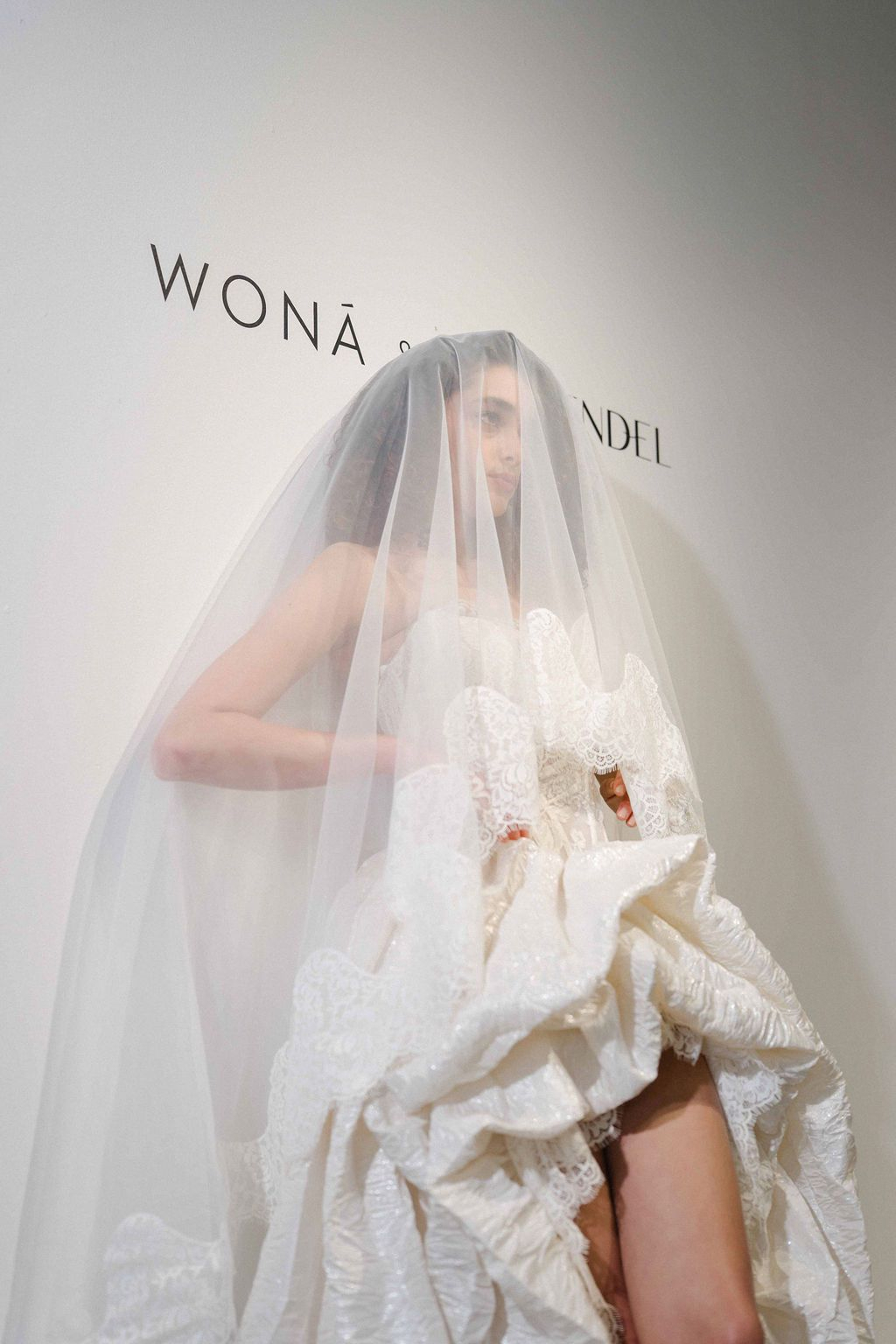 Bridal Gown with Voluminous Ruffled Skirt and Veil Bridal Gown with Voluminous Ruffled Skirt and Veil — All White Outfits 2027