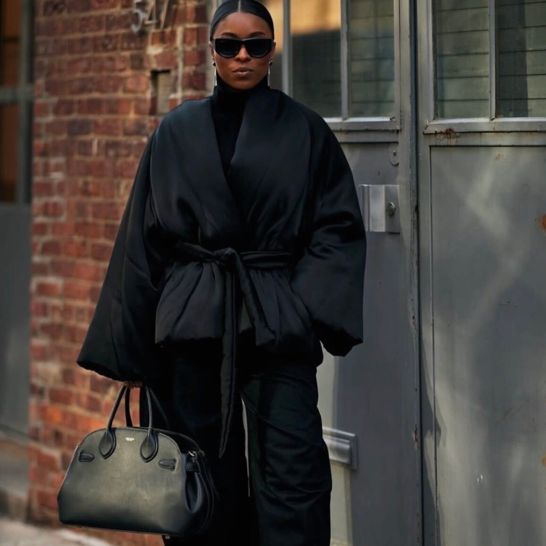 Monochromatic Black: Luxe Padded Jacket with Black Jeans Monochromatic Black: Luxe Padded Jacket with Black Jeans — Black Jeans Outfits 2027