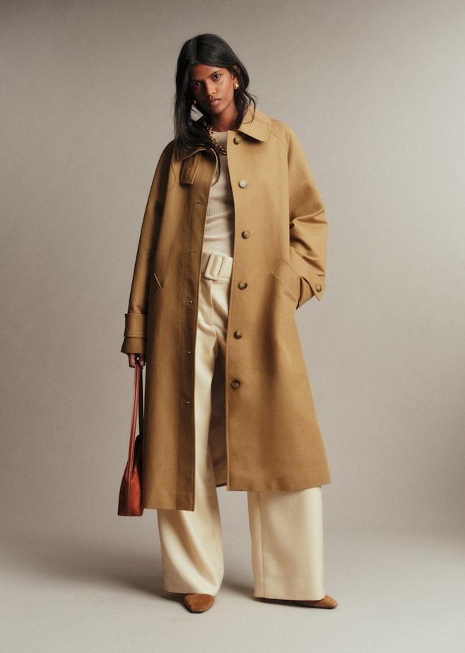 Chic Neutral Pairing: Camel Trench with Cream Separates — Spring Outfits 2027 with Trench Coat
