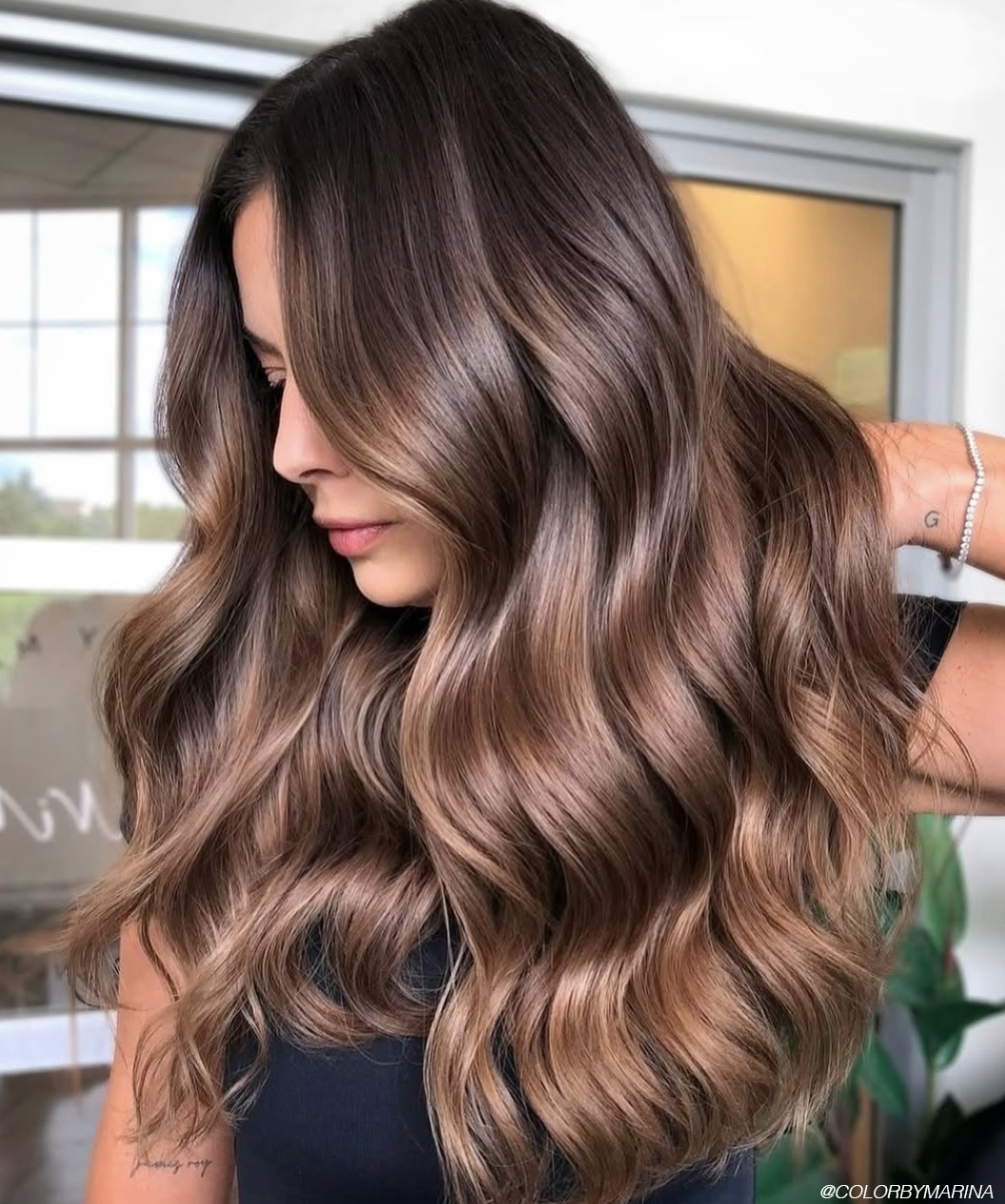 Rich Chocolate Brown With Caramel Balayage Rich Chocolate Brown With Caramel Balayage — Hair Color Trends 2027